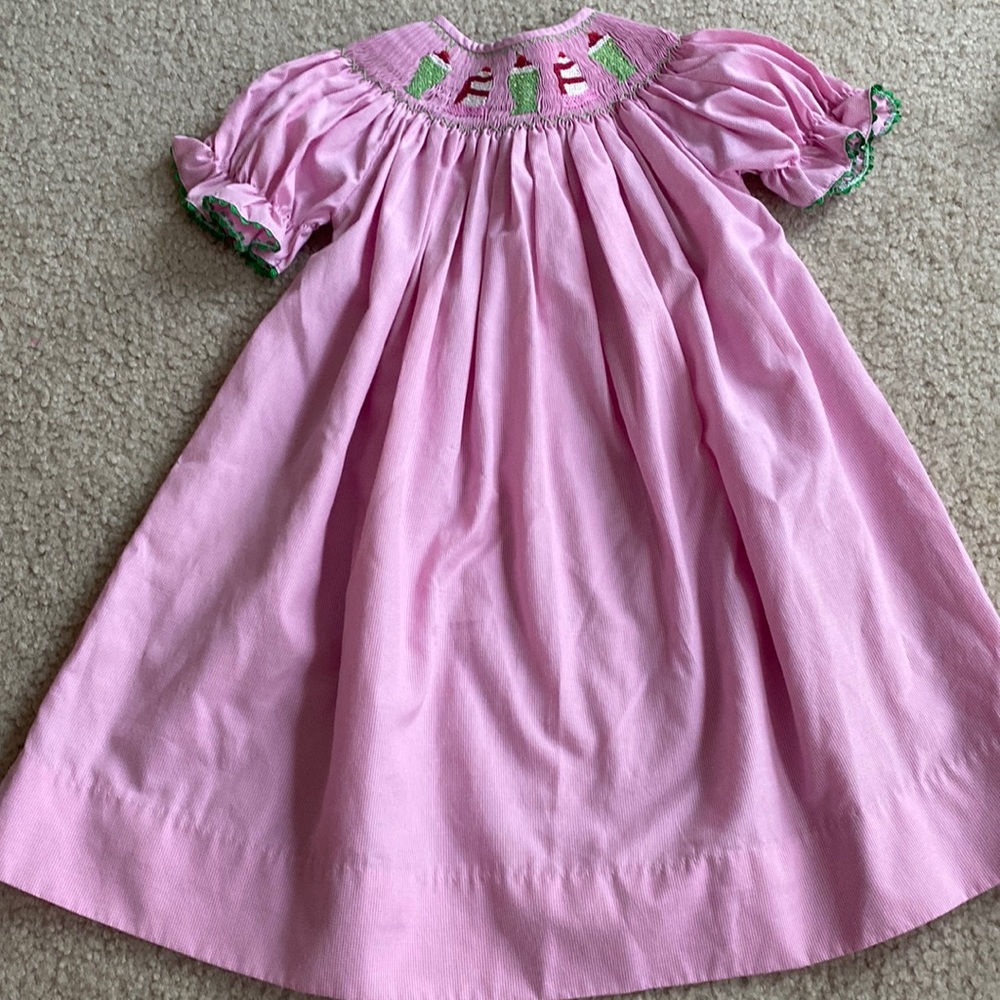 Cake and Milkshake Smocked Dress Size 2